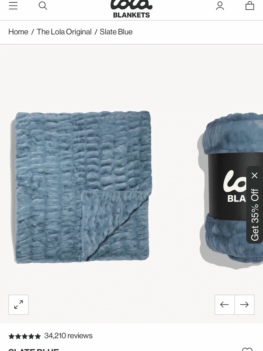 lola Plush Throw Blanket in Slate Blue
